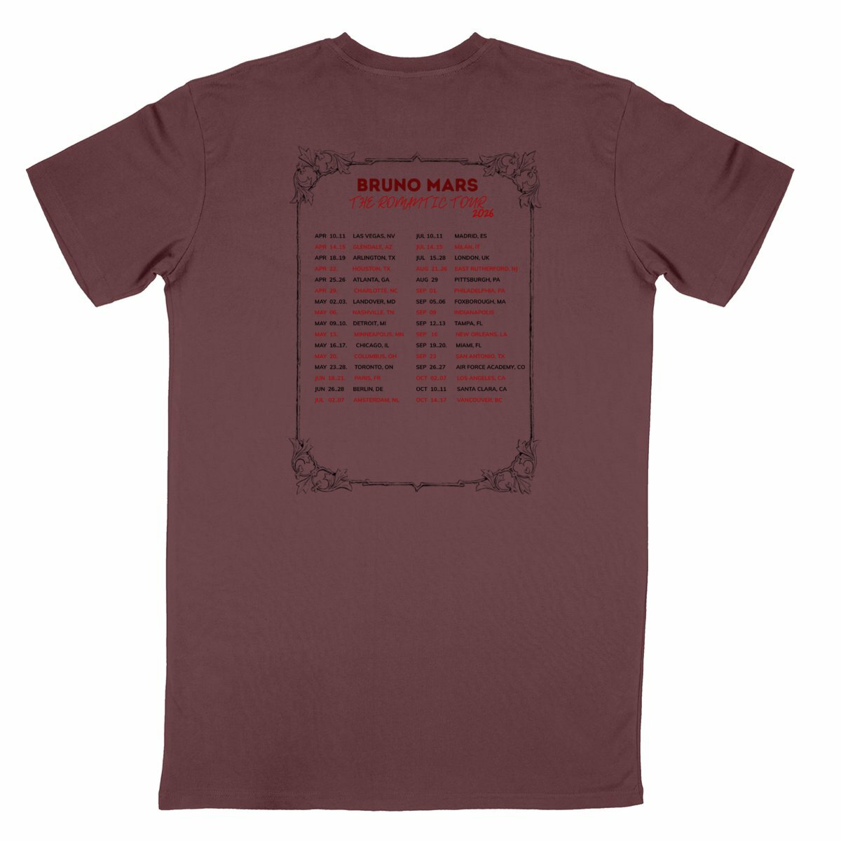 T-shirt - The Romantic  - dos_bordeaux
