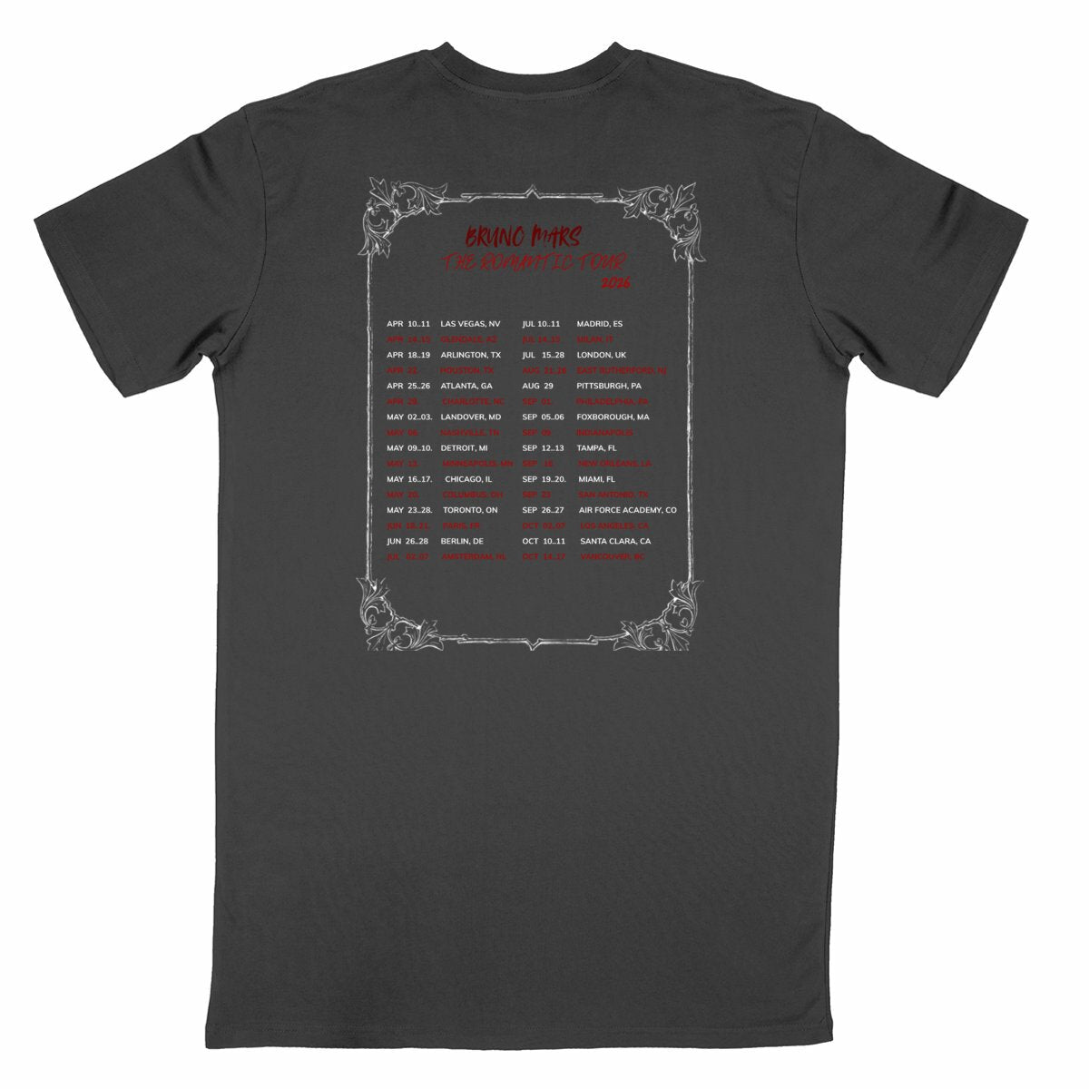 T-Shirt Romantic Tour (dark version) - dos_noir